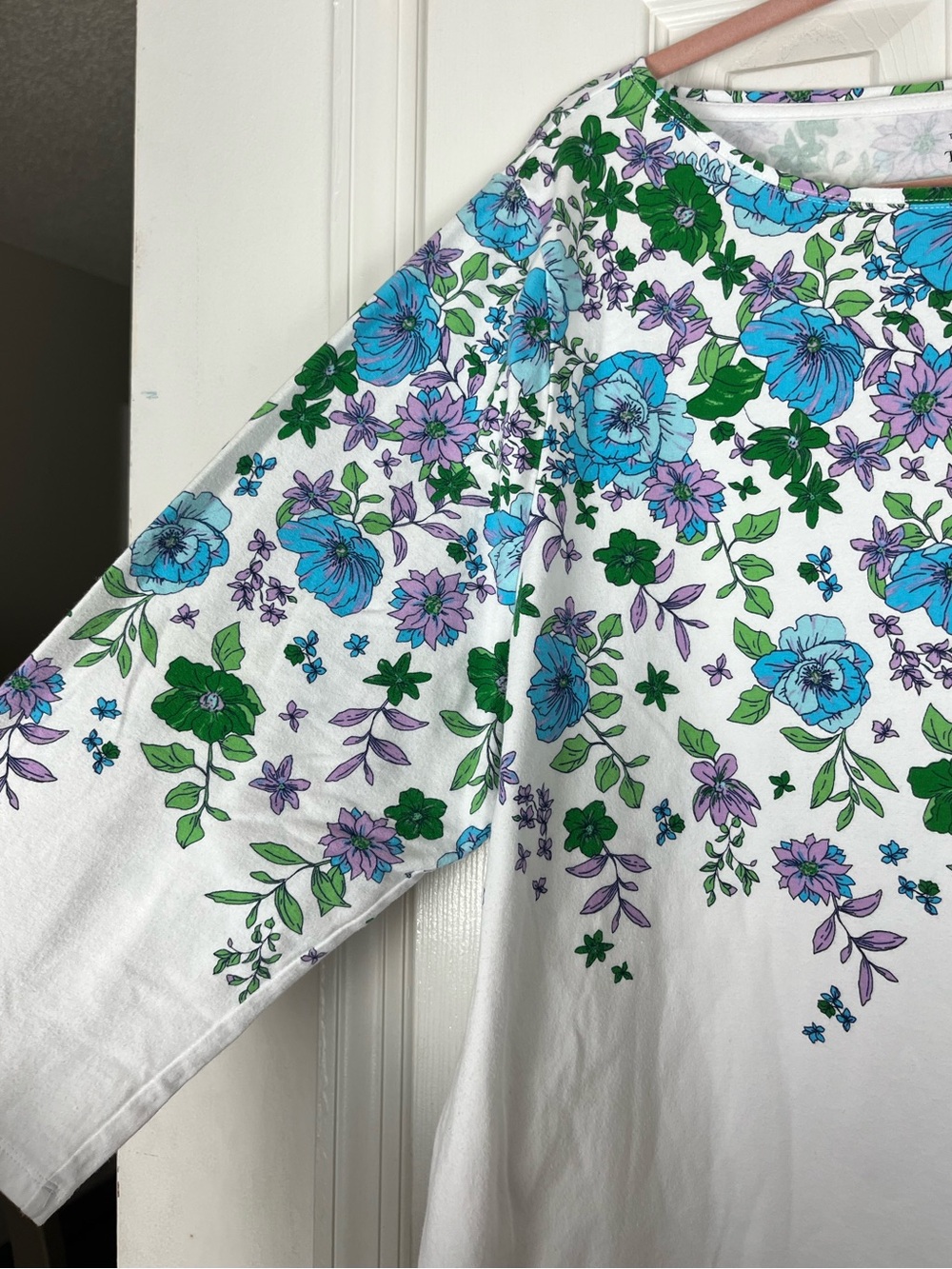 Talbots The Talbots Tee Plus 3X Floral Print 3/4 Sleeve - Picture 3 of 7